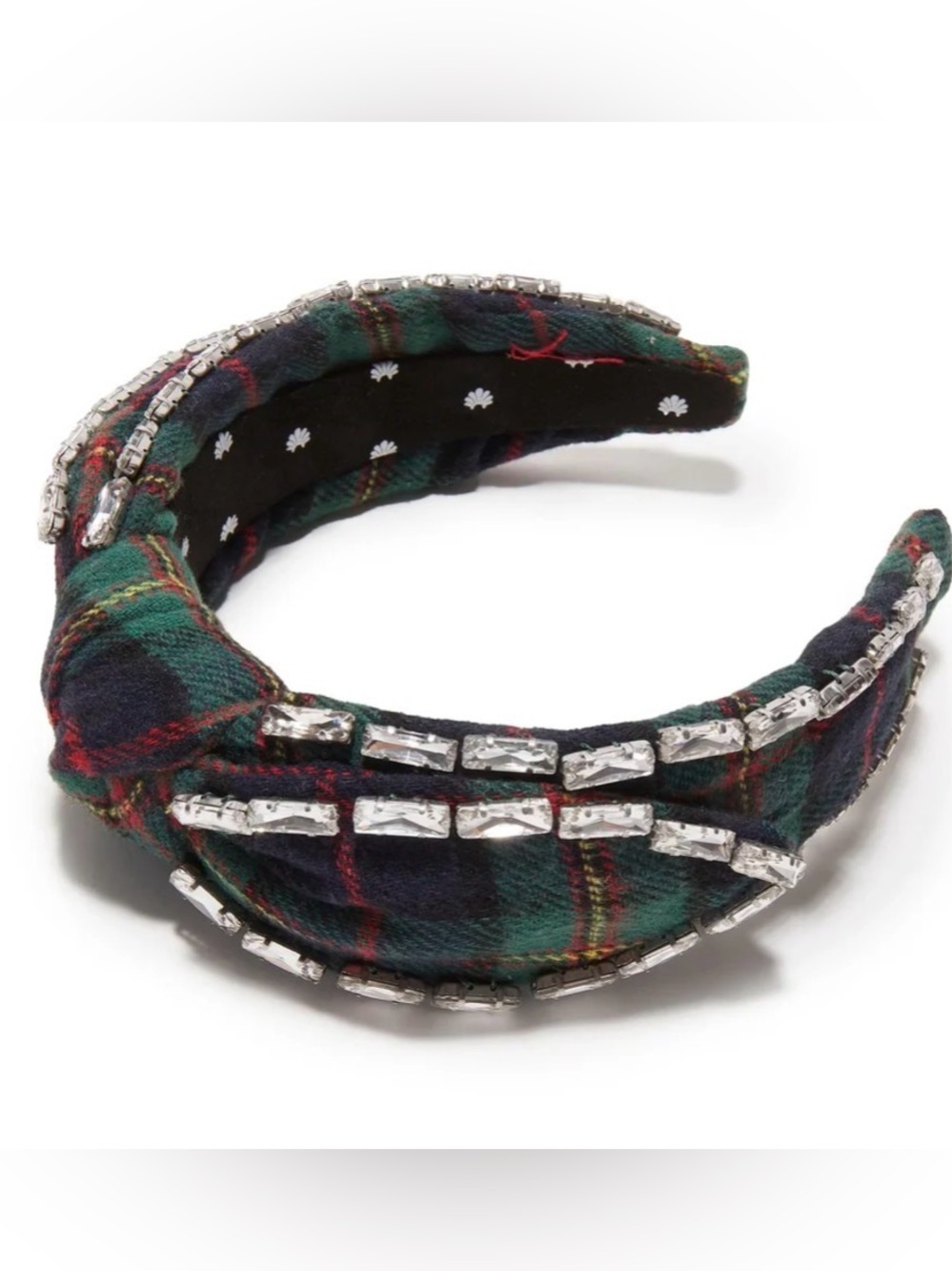Lele Sadoughi Veronica Plaid and Crystal Edge Embellished Headband